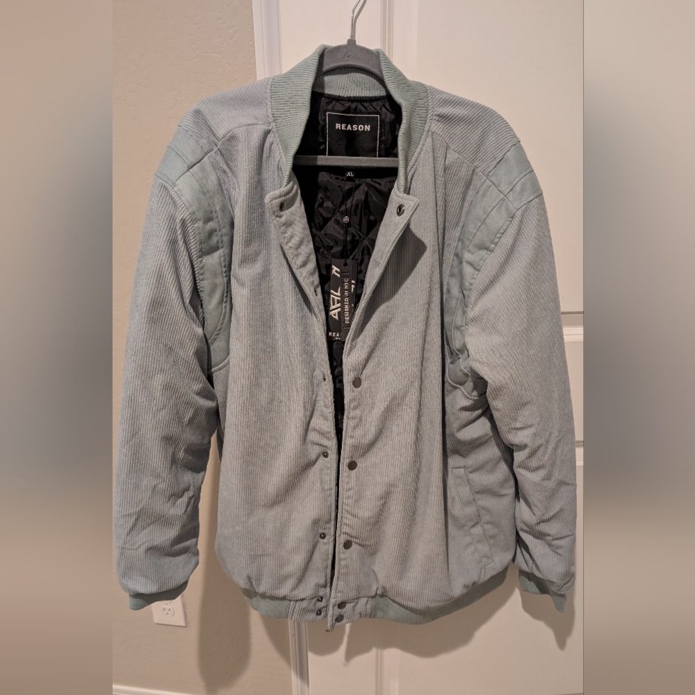 Reason Gray Bomber Jacket with Relaxed Fit